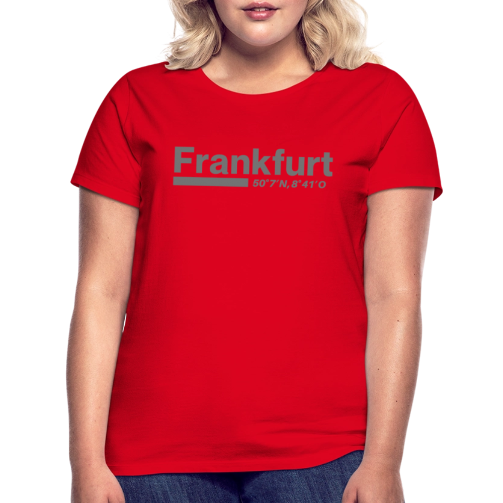 T-Shirt Ladies Frankfurt (Main) "Bold GPS" - Rot