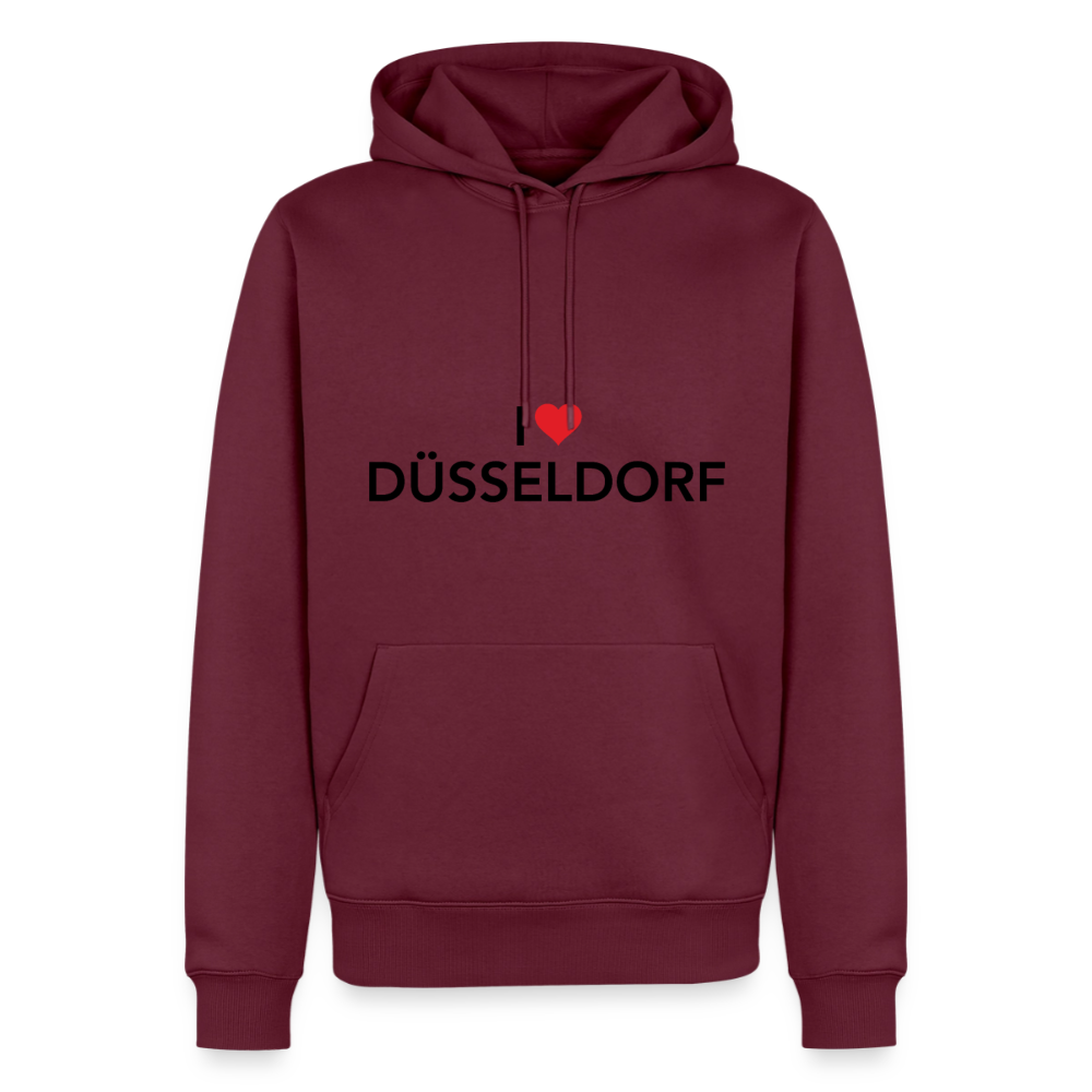 Hoodie "I Love Düsseldorf" Dark Edition - Burgunderrot