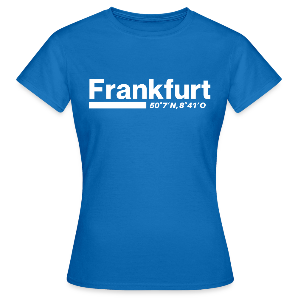 T-Shirt Ladies Frankfurt (Main) "Bold GPS White" - Royalblau