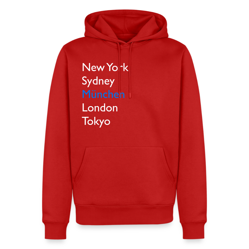 Hoodie München "Metropolen Big" Bright Edition - Rot