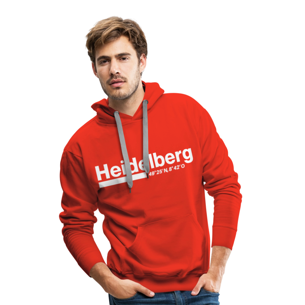 Hoodie Heidelberg "Bold GPS White" - Rot