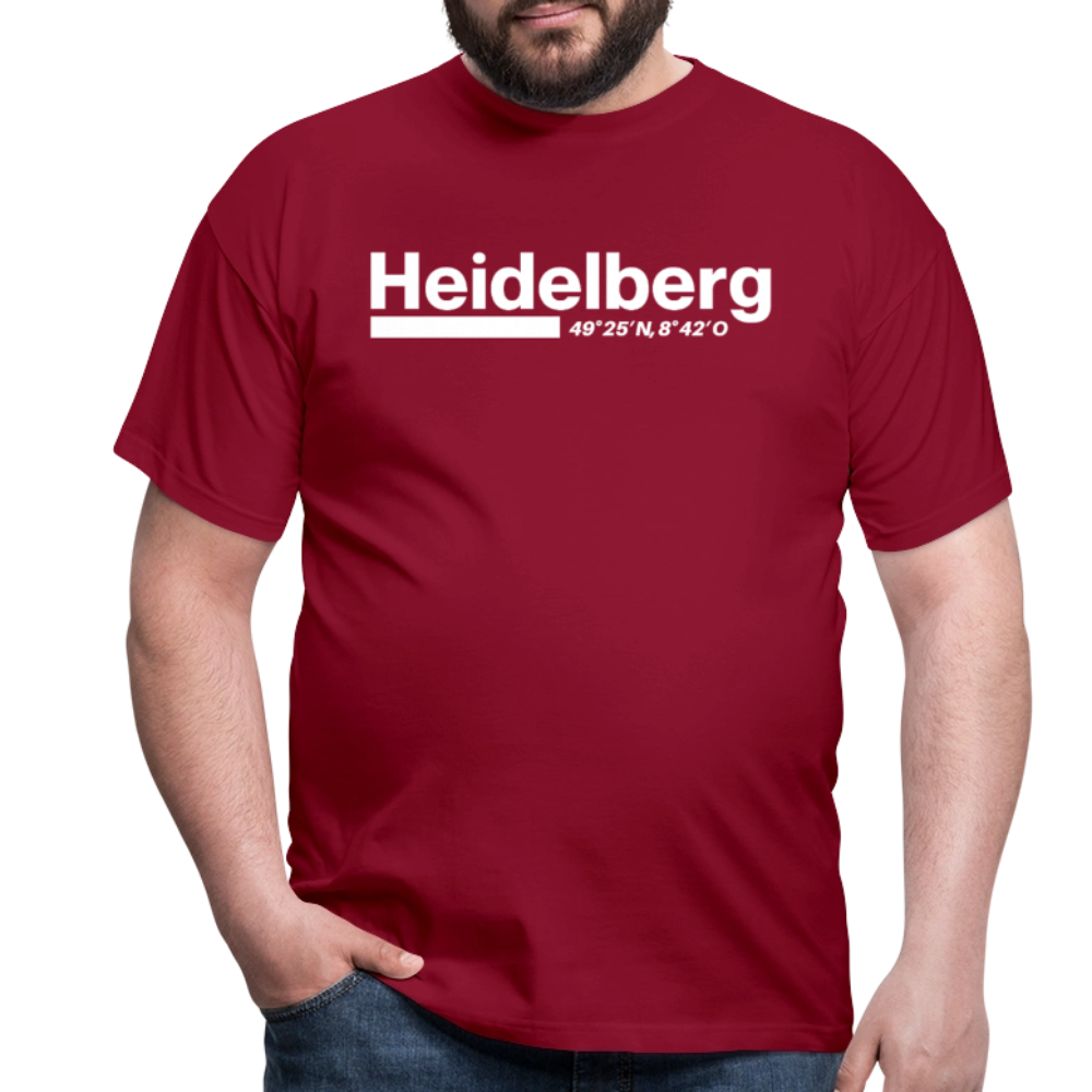 T-Shirt Heidelberg "Bold GPS White" - Ziegelrot