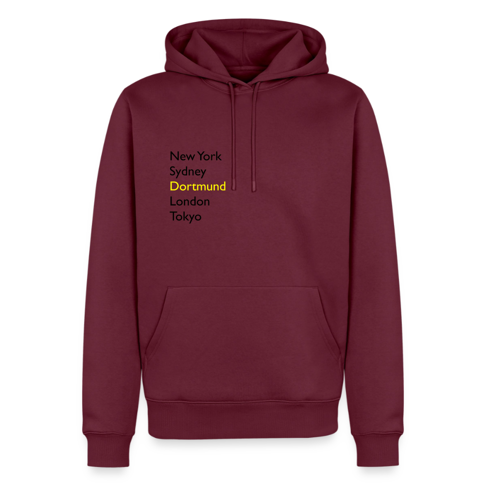 Hoodie Dortmund "Metropolen" Dark Edition - Burgunderrot