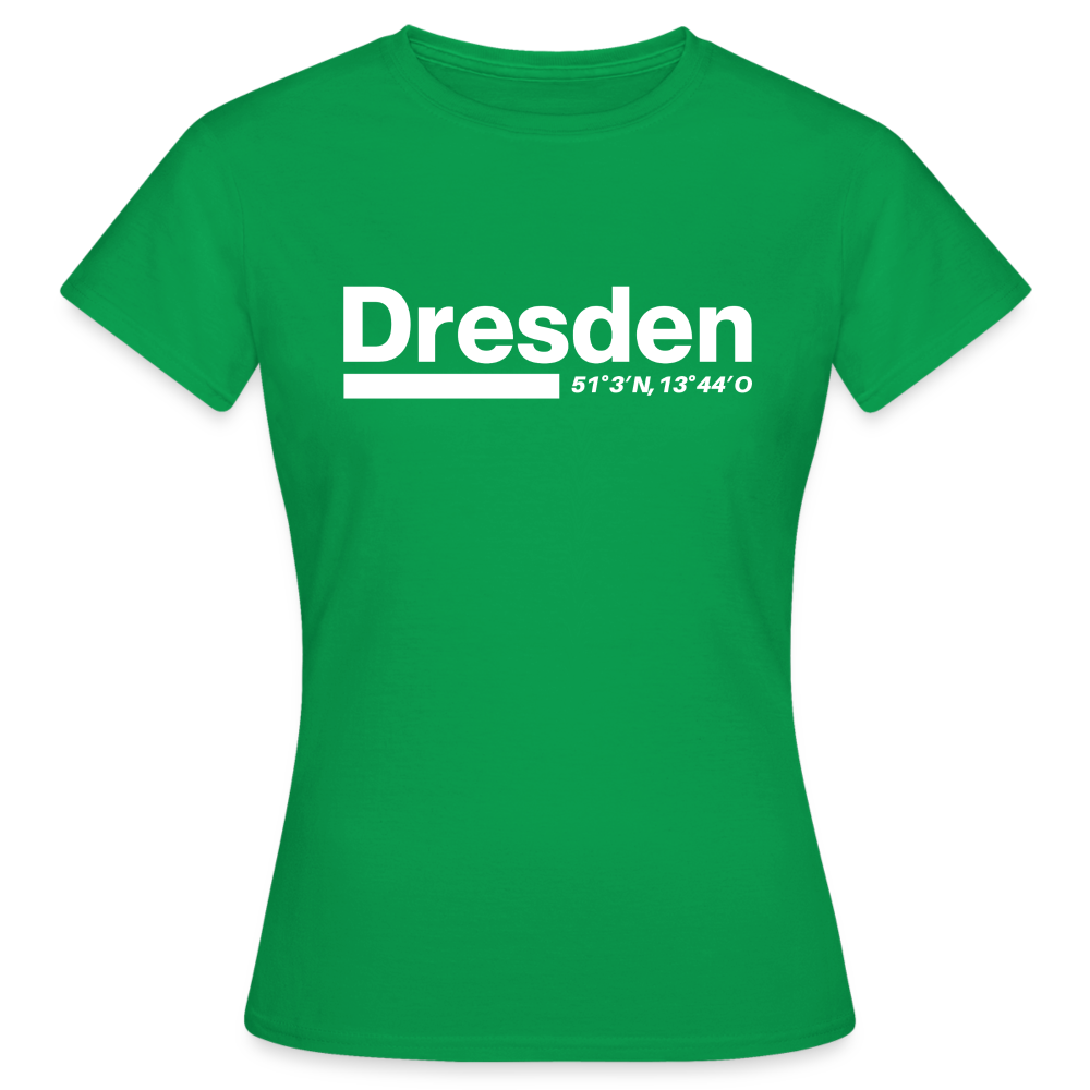 T-Shirt Ladies Dresden "Bold GPS White" - Kelly Green