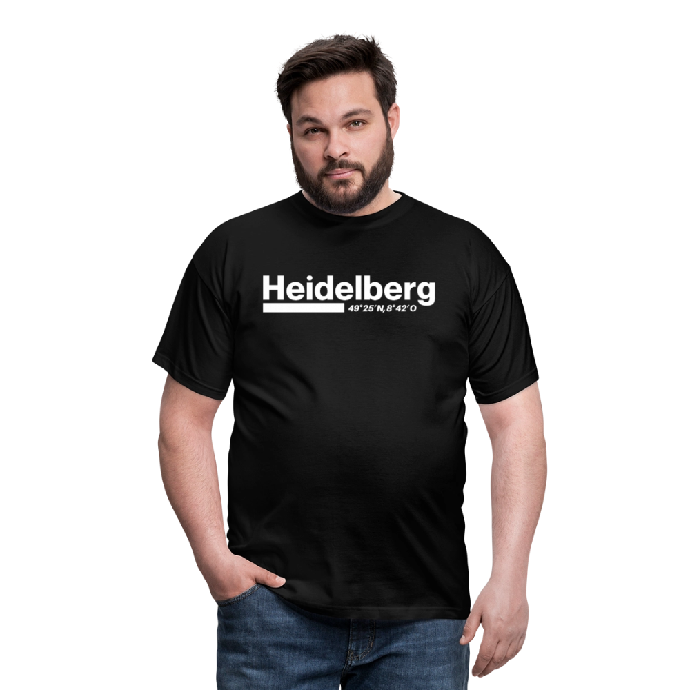 T-Shirt Heidelberg "Bold GPS White" - Schwarz