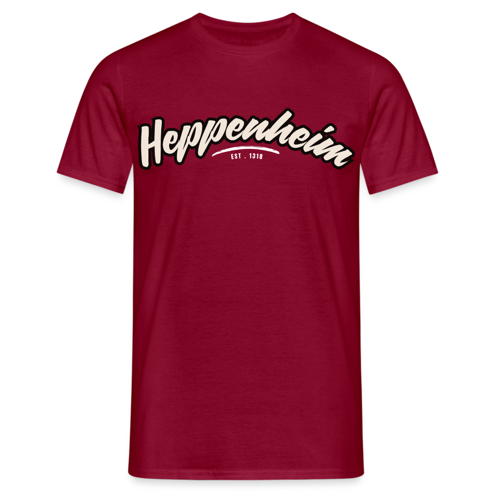 T-Shirt Heppenheim "Graffiti Tag White" - Ziegelrot