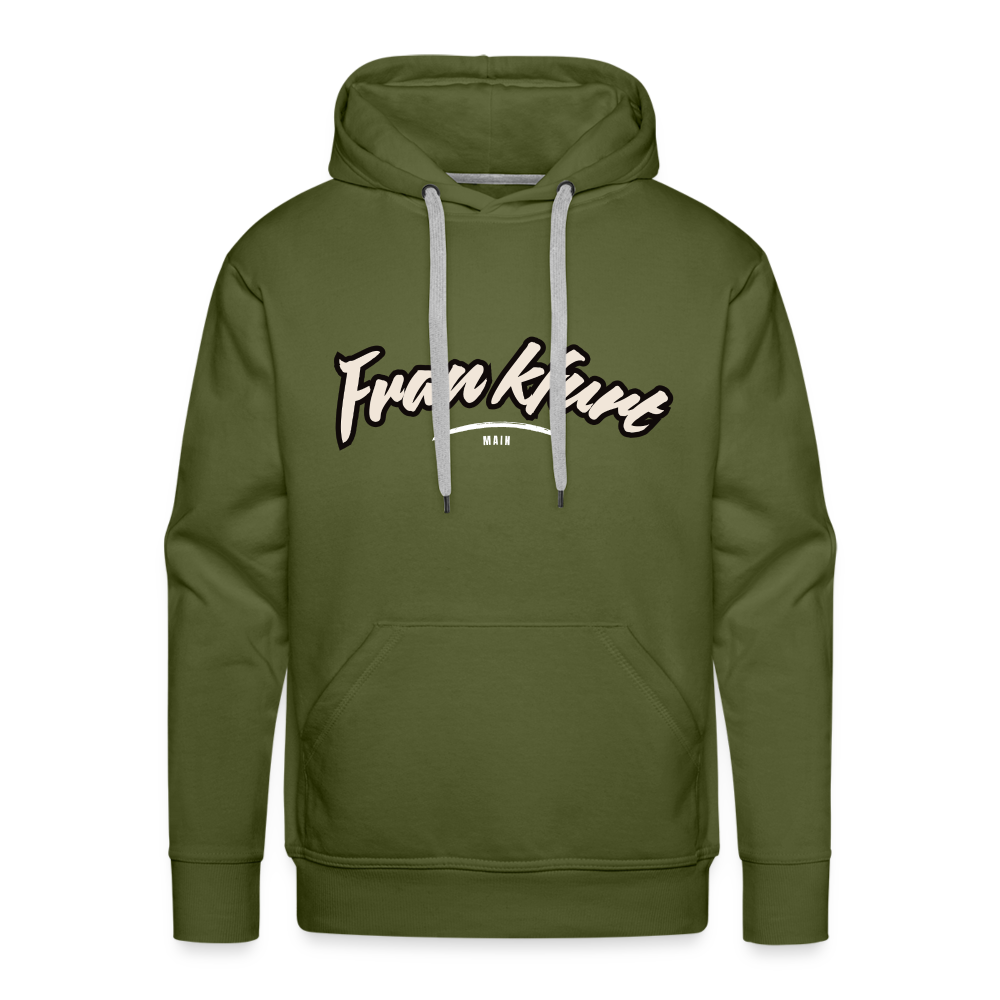 Hoodie Frankfurt (Main) "Graffiti Tag White" - Olivgrün