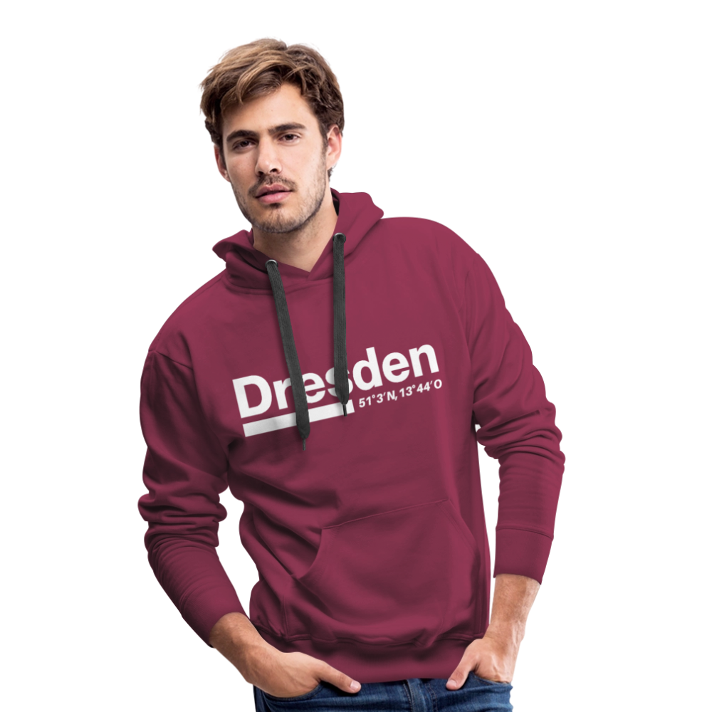 Hoodie Dresden "Bold GPS White" - Bordeaux