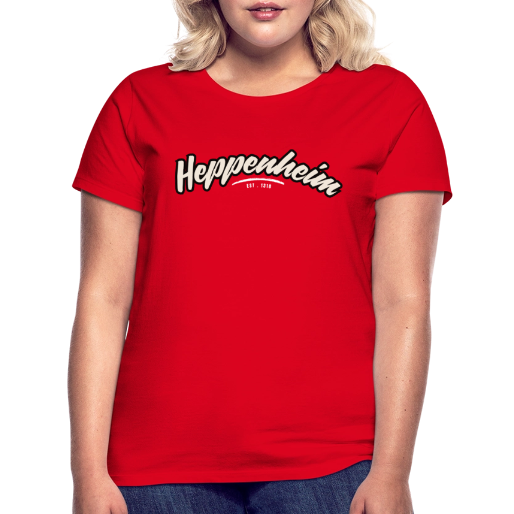 T-Shirt Ladies Heppenheim "Graffiti Tag White" - Rot