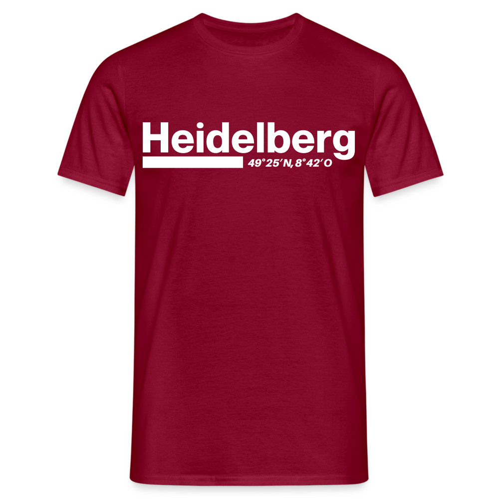 T-Shirt Heidelberg "Bold GPS White" - Ziegelrot