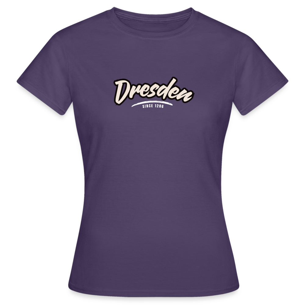 T-Shirt Ladies Dresden "Graffiti Tag White" - Dunkellila