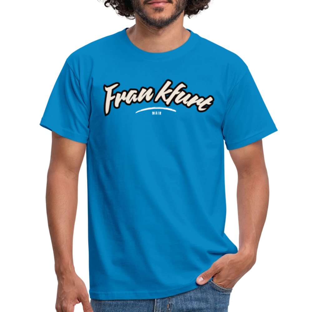T-Shirt Frankfurt (Main) "Graffiti Tag White" - Royalblau