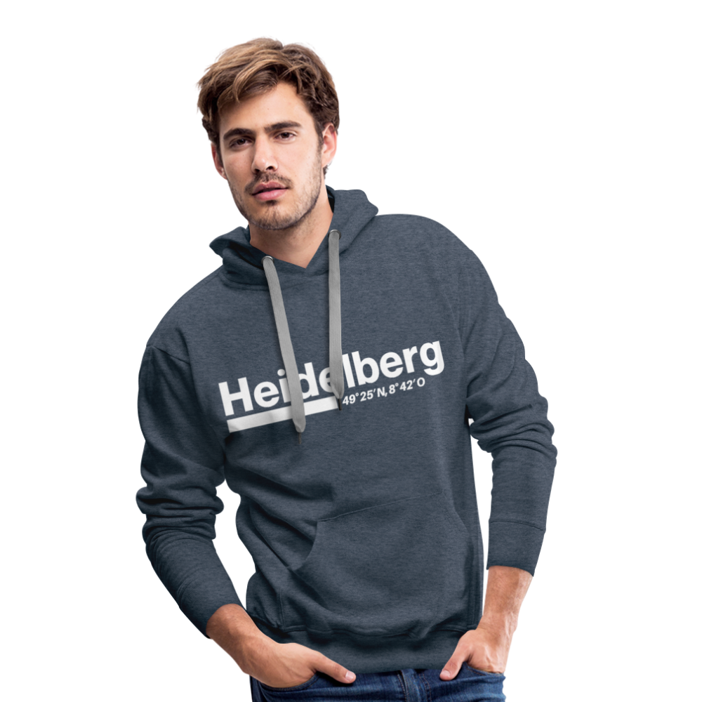Hoodie Heidelberg "Bold GPS White" - Jeansblau
