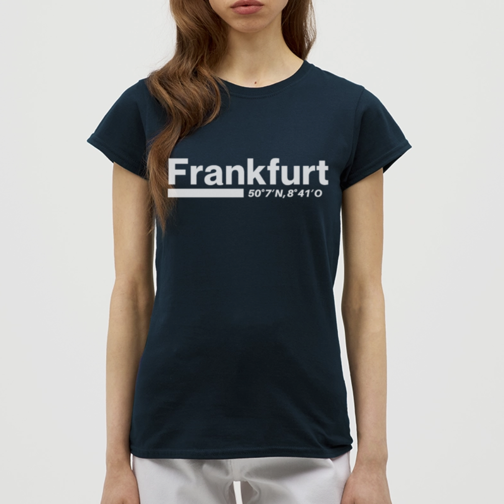 T-Shirt Ladies Frankfurt (Main) "Bold GPS White" - Navy