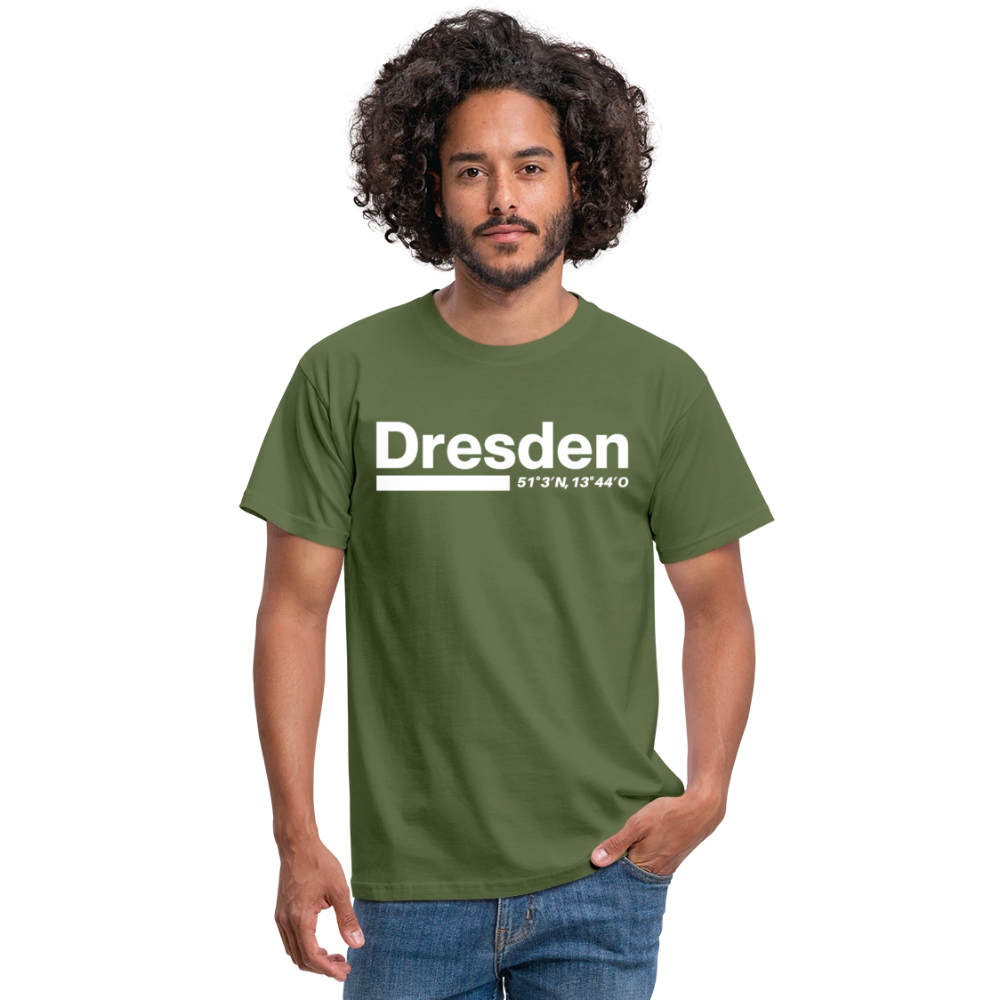 T-Shirt Dresden "Bold GPS White" - Militärgrün