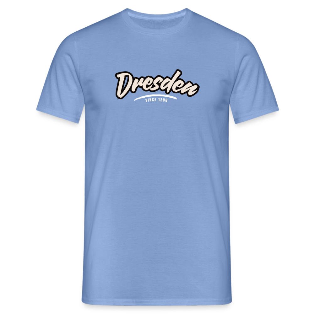 T-Shirt Dresden "Graffiti Tag White" - carolina blue