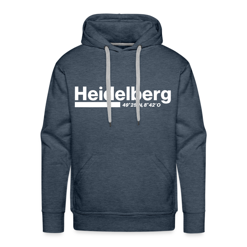 Hoodie Heidelberg "Bold GPS White" - Jeansblau