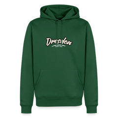 Hoodie Dresden "Graffiti Tag White" - Flaschengrün