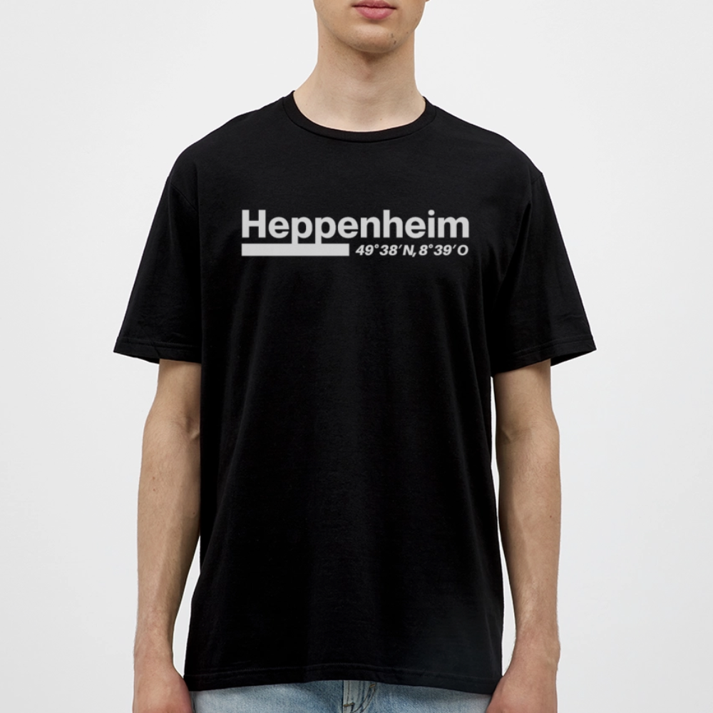T-Shirt Heppenheim "Bold GPS White" - Schwarz
