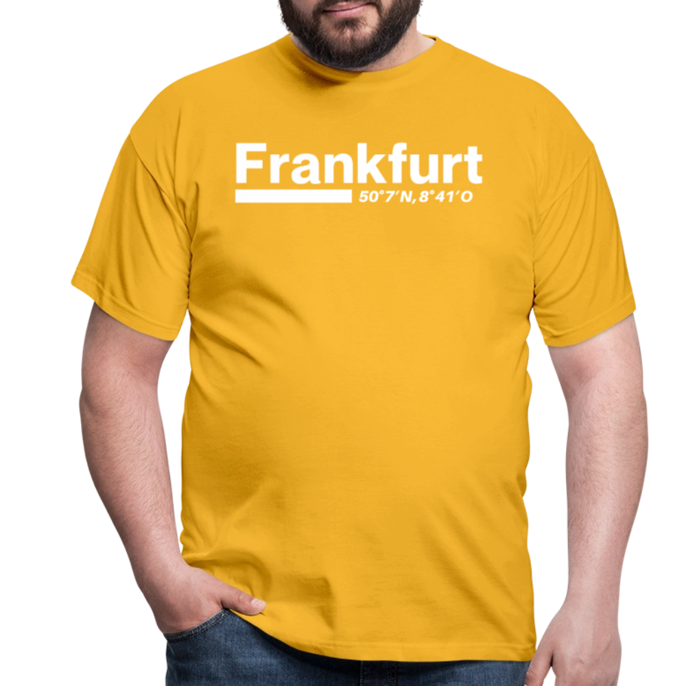 T-Shirt Frankfurt (Main) "Bold GPS White" - Gelb