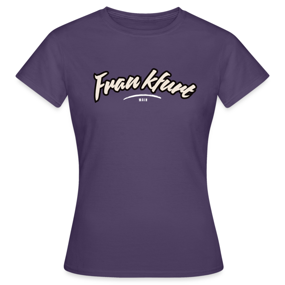 T-Shirt Ladies Frankfurt (Main) "Graffiti Tag White" - Dunkellila