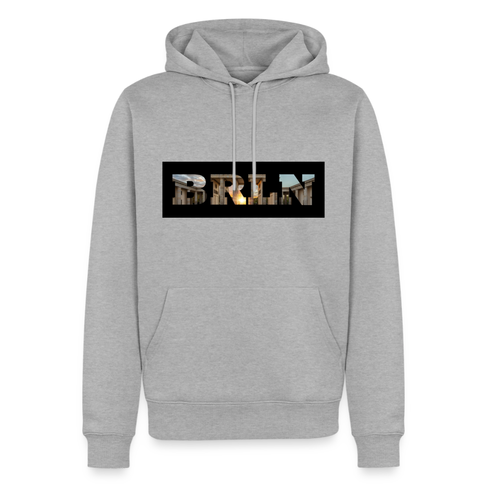 Hoodie Berlin "BRLN Brandenburger Tor" Dark Edition - Grau meliert