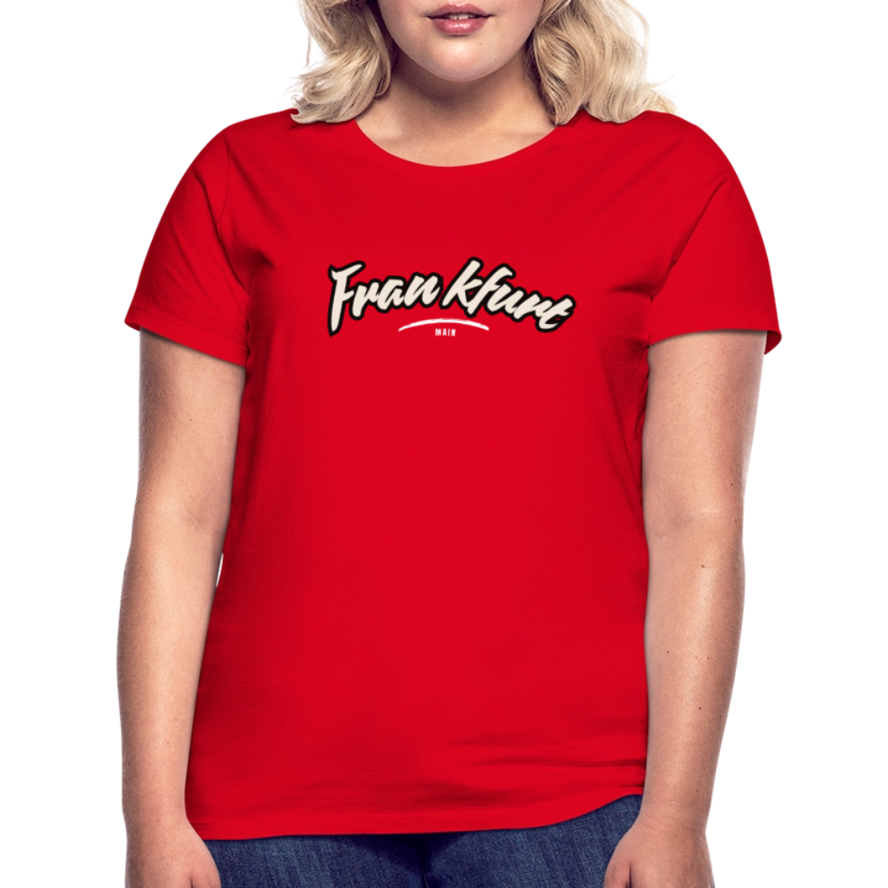 T-Shirt Ladies Frankfurt (Main) "Graffiti Tag White" - Rot