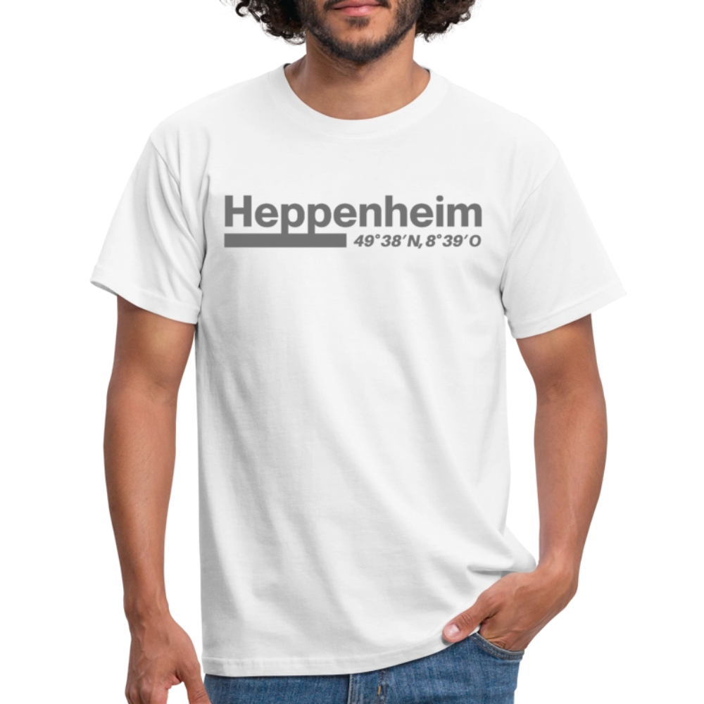 T-Shirt Heppenheim "Bold GPS" - Weiß