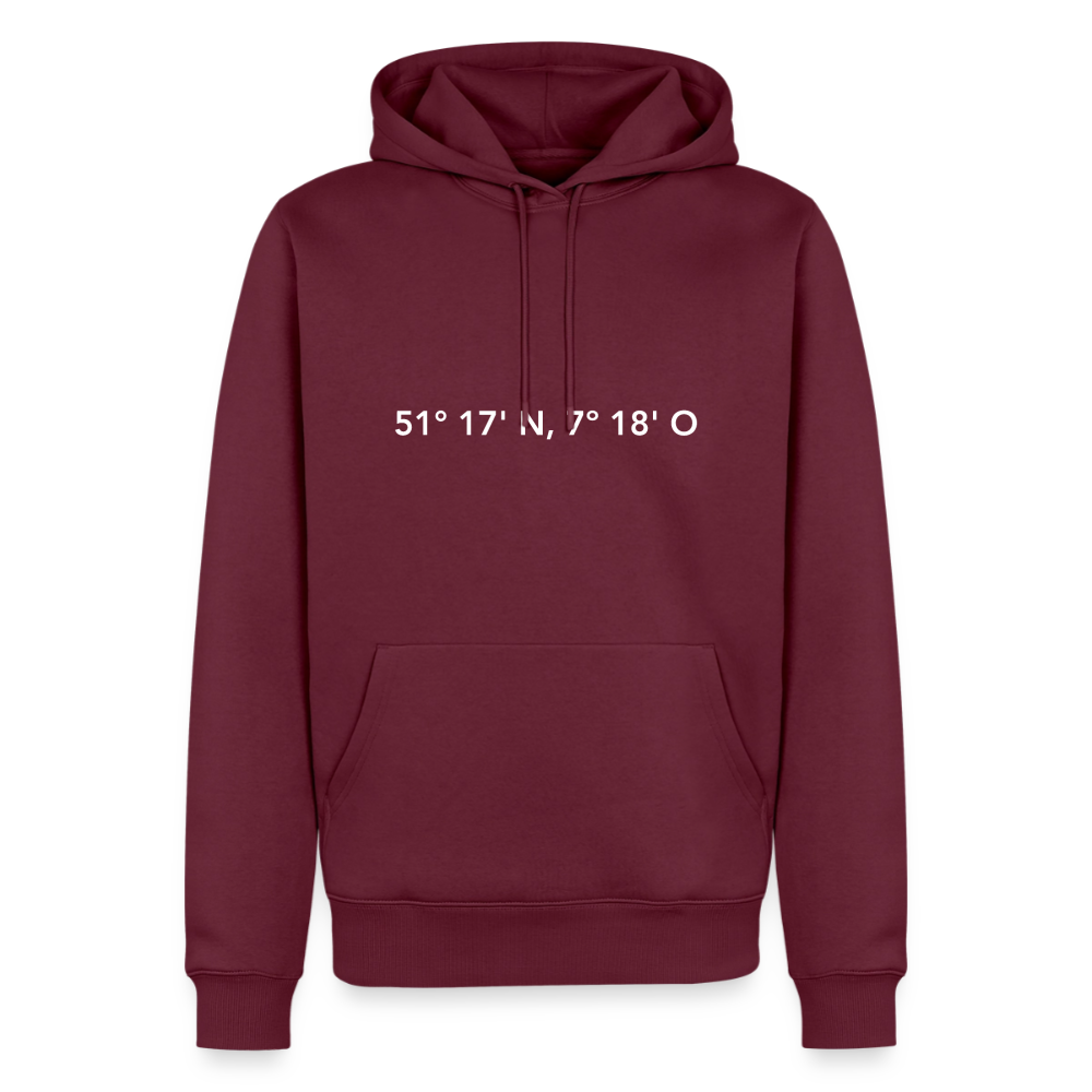 Hoodie Schwelm "GPS" Bright Edition - Burgunderrot