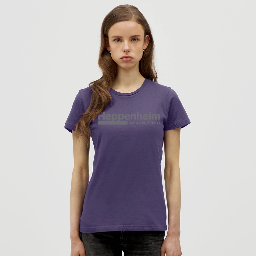 T-Shirt Ladies Heppenheim "Bold GPS" - Dunkellila