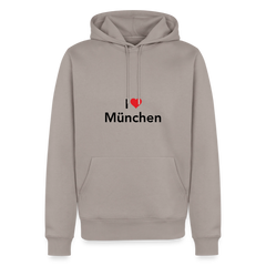 Hoodie "I Love München" Dark Edition - Taupe