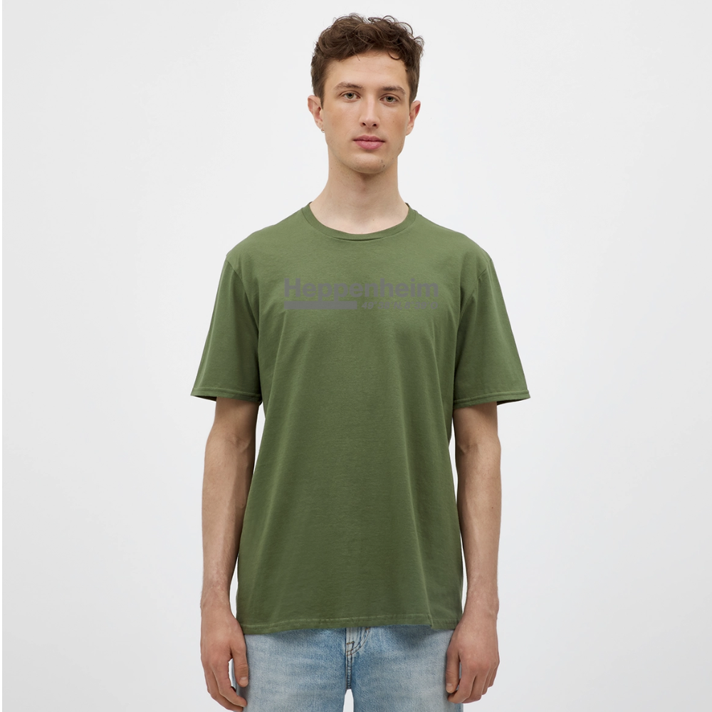 T-Shirt Heppenheim "Bold GPS" - Militärgrün