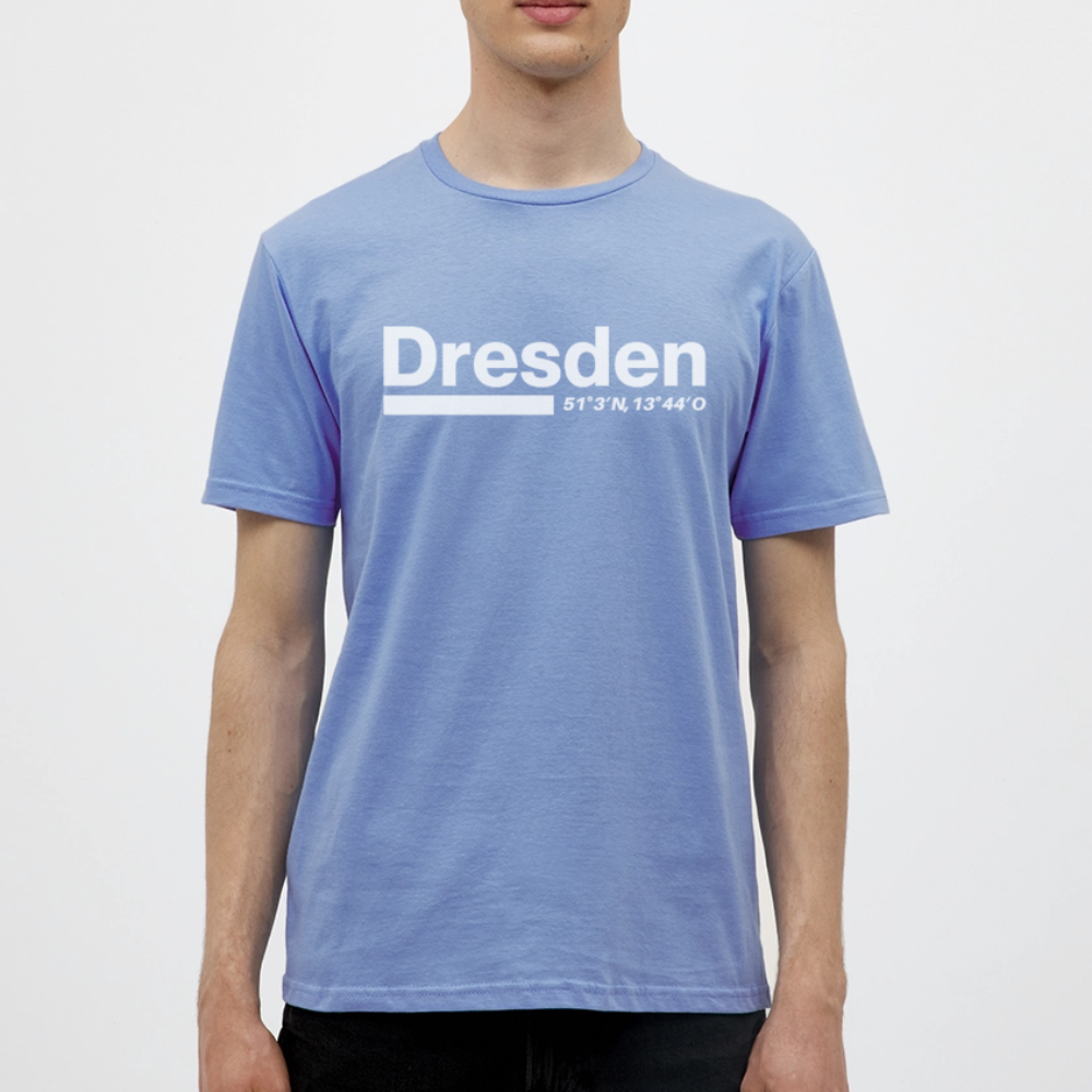 T-Shirt Dresden "Bold GPS White" - carolina blue