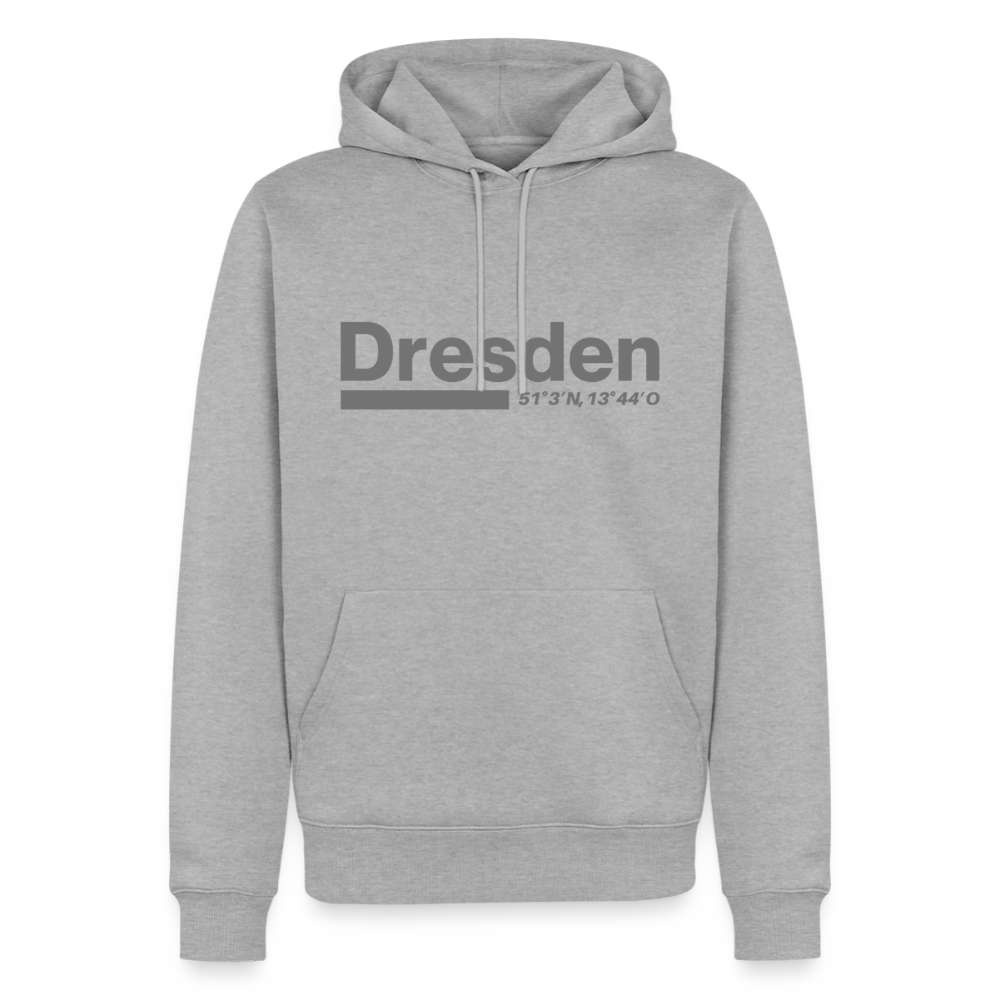 Hoodie Dresden "Bold GPS" - Grau meliert