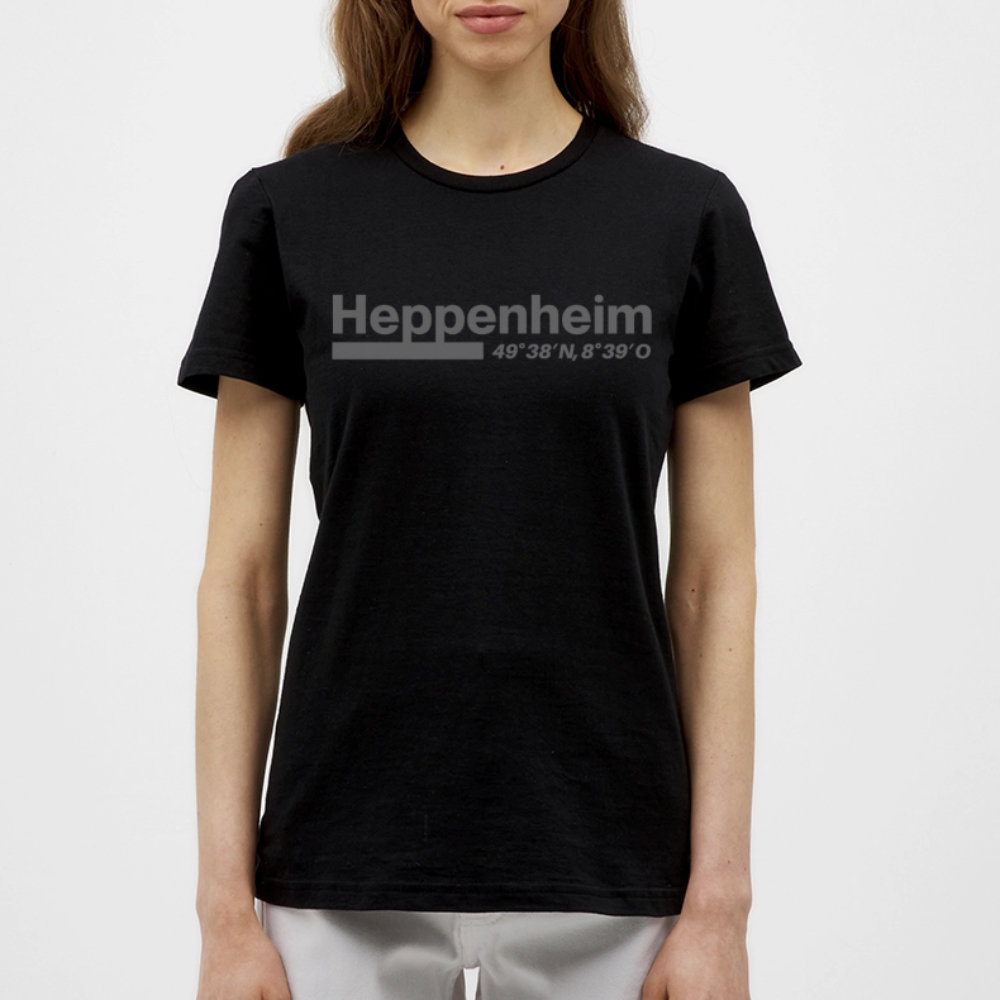 T-Shirt Ladies Heppenheim "Bold GPS" - Schwarz