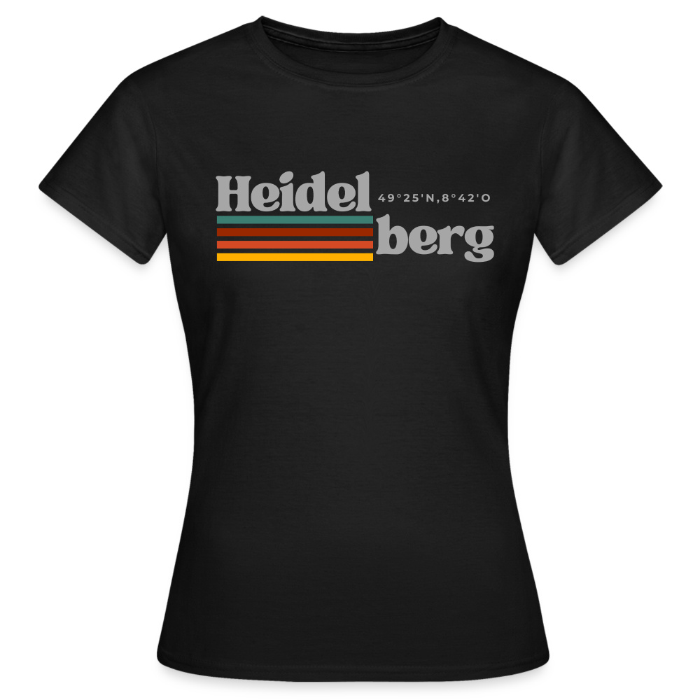 T-Shirt Ladies Heidelberg "Retro" - Schwarz