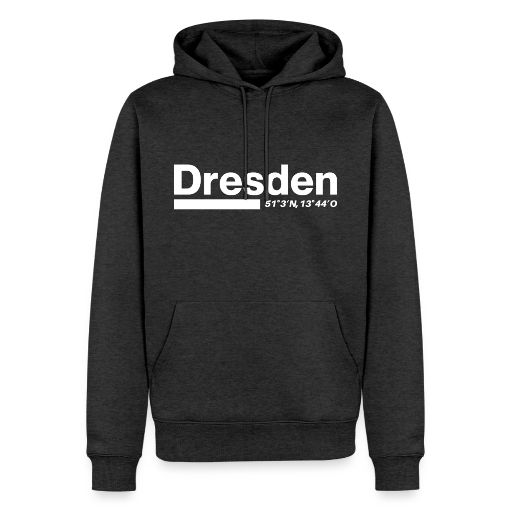 Hoodie Dresden "Bold GPS White" - Anthrazit meliert