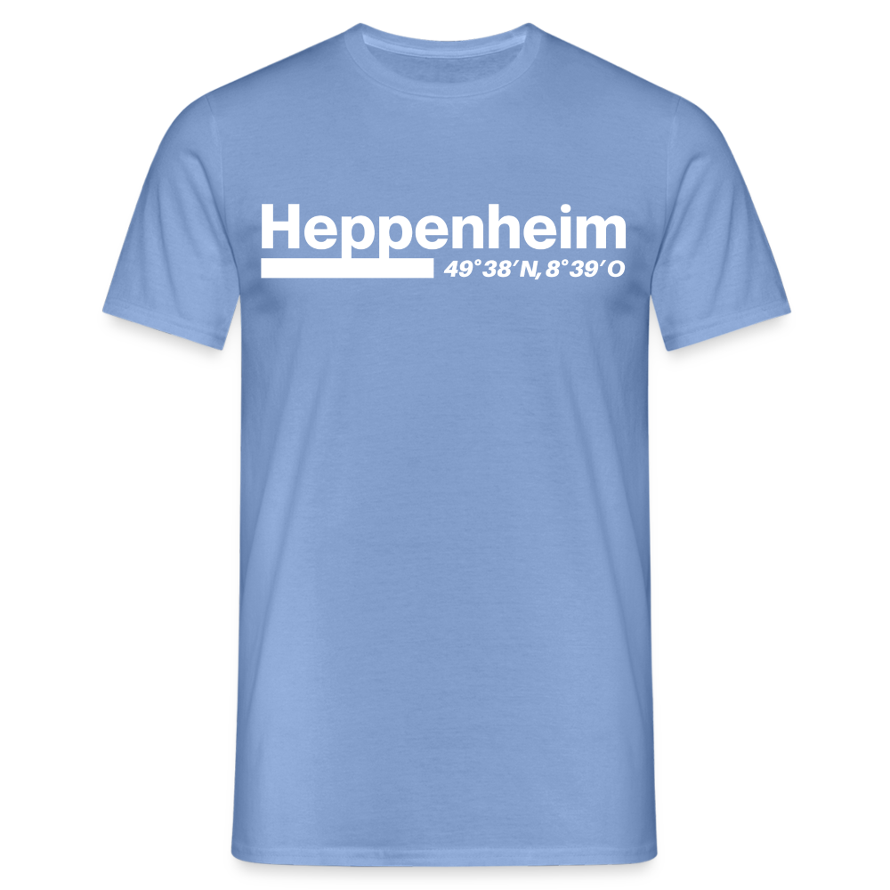 T-Shirt Heppenheim "Bold GPS White" - carolina blue