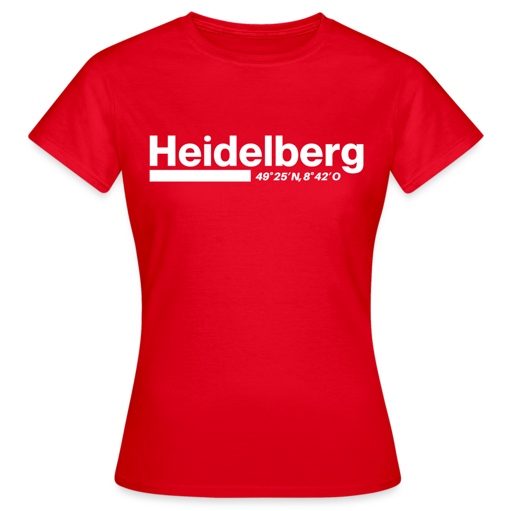 T-Shirt Ladies Heidelberg "Bold GPS White" - Rot