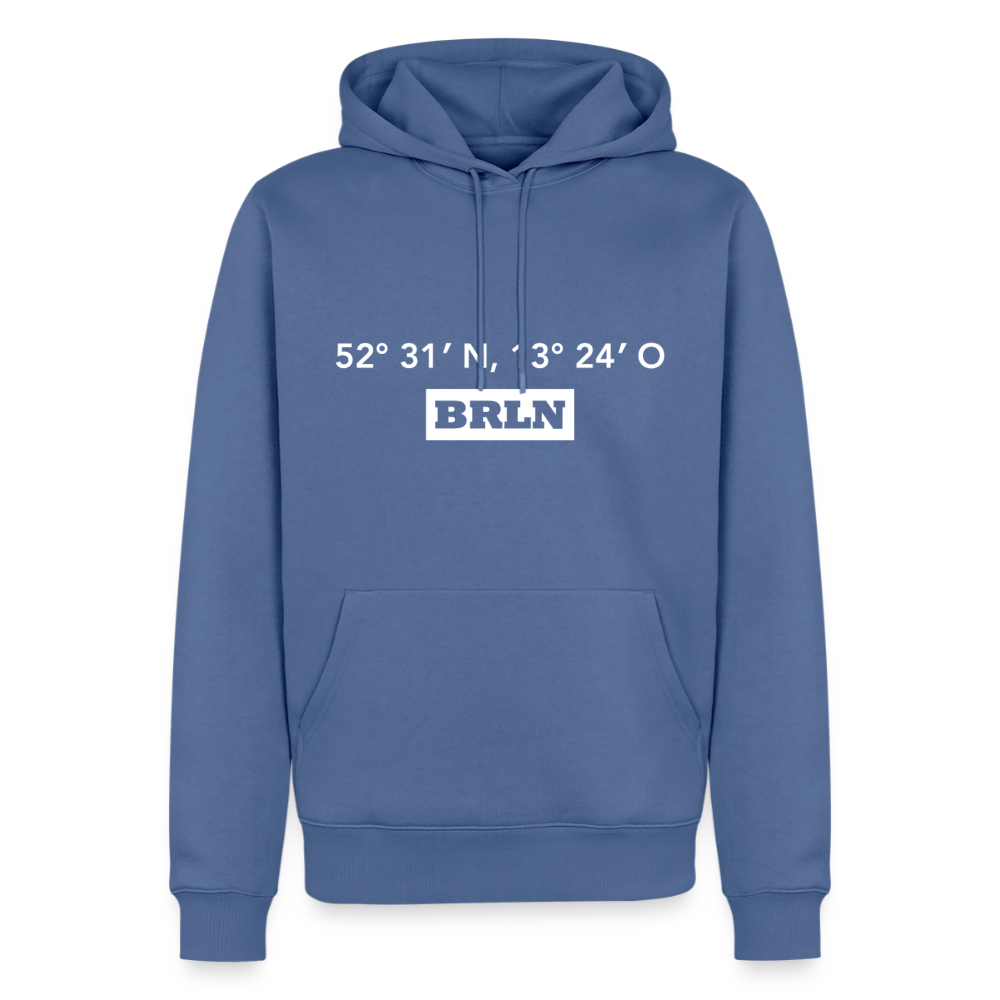 Hoodie Berlin "BRLN GPS" Bright Edition - Taubenblau