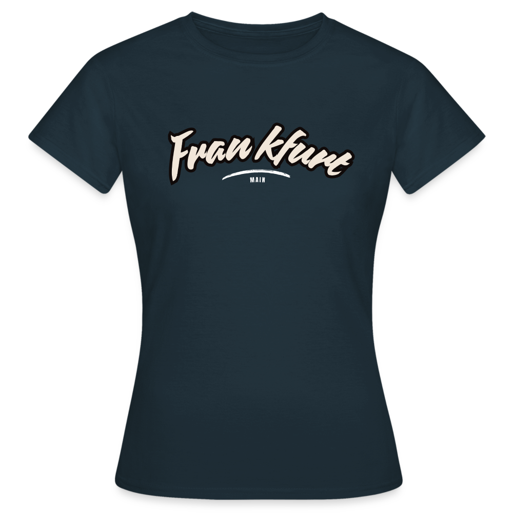 T-Shirt Ladies Frankfurt (Main) "Graffiti Tag White" - Navy