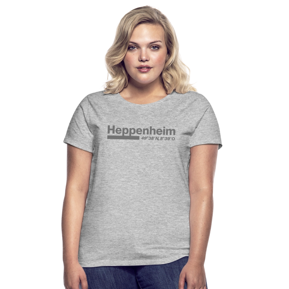 T-Shirt Ladies Heppenheim "Bold GPS" - Grau meliert