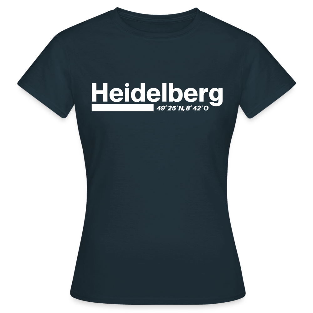 T-Shirt Ladies Heidelberg "Bold GPS White" - Navy