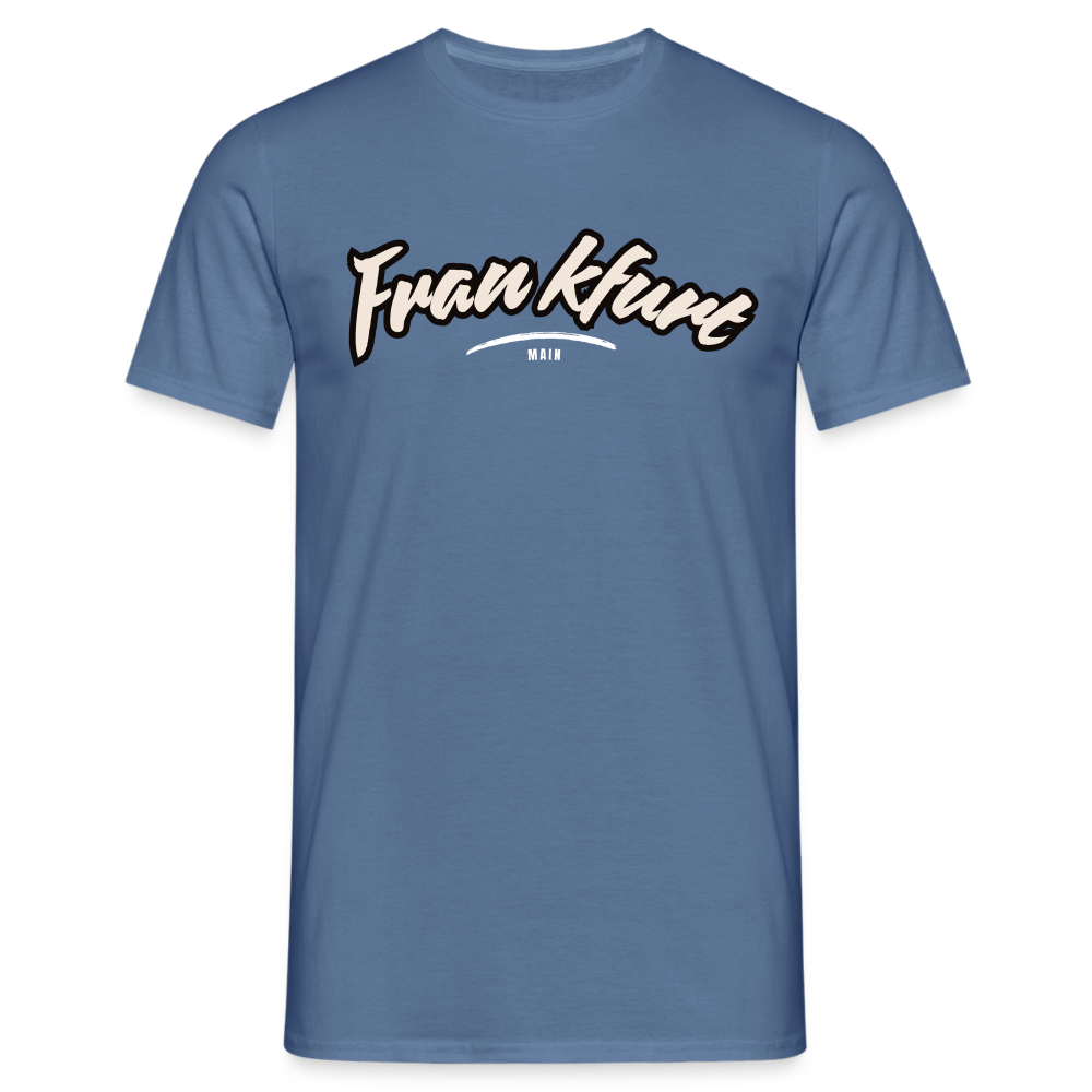 T-Shirt Frankfurt (Main) "Graffiti Tag White" - Taubenblau 