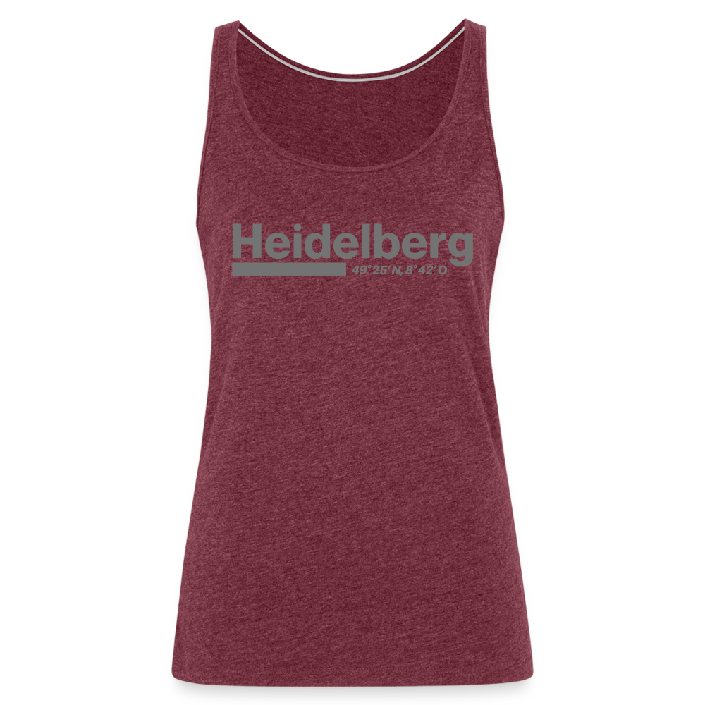 Tanktop Ladies Heidelberg "Bold GPS" - Bordeauxrot meliert