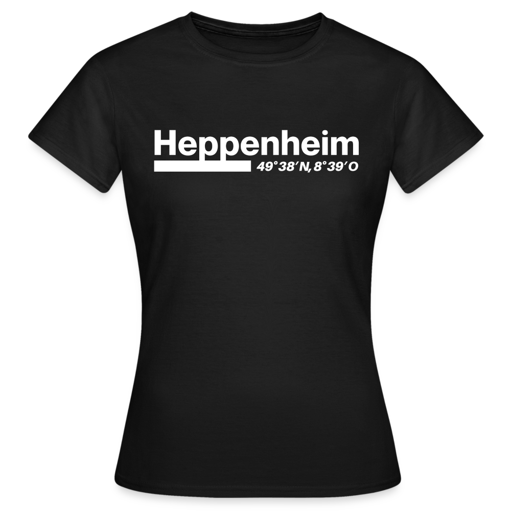 T-Shirt Ladies Heppenheim "Bold GPS White" - Schwarz