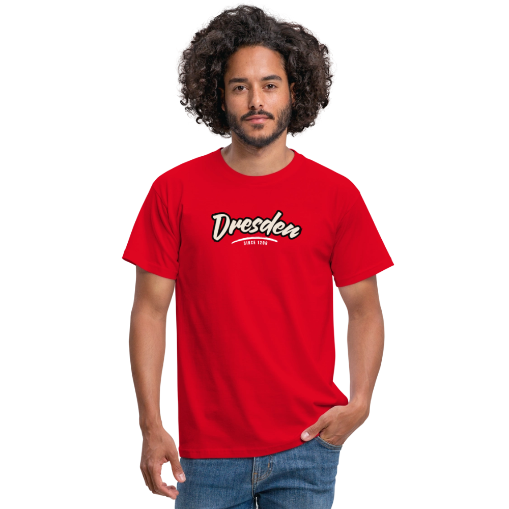 T-Shirt Dresden "Graffiti Tag White" - Rot