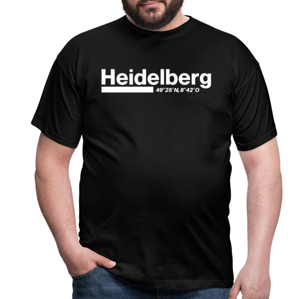 T-Shirt Heidelberg "Bold GPS White" - Schwarz