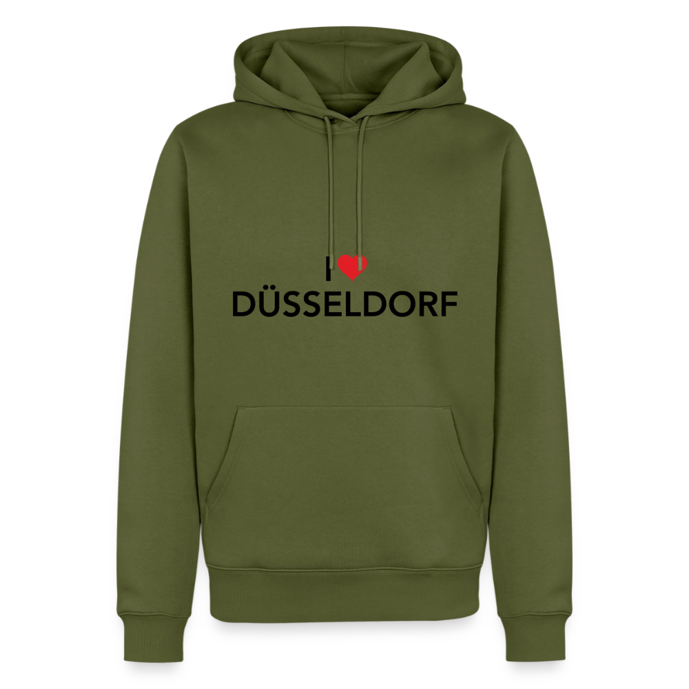 Hoodie "I Love Düsseldorf" Dark Edition - Khaki