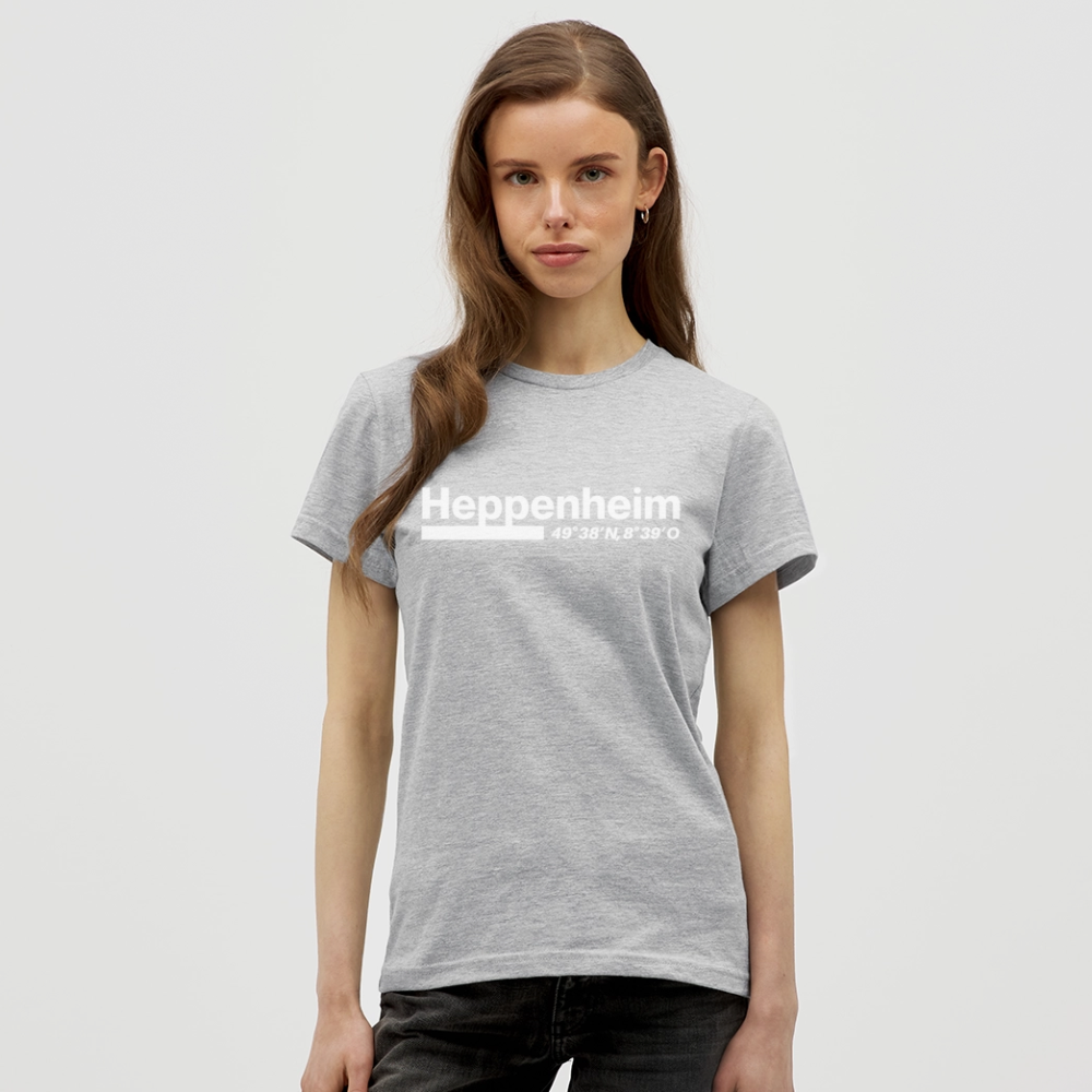 T-Shirt Ladies Heppenheim "Bold GPS White" - Grau meliert